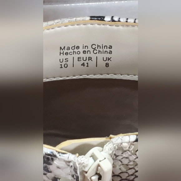 ALDO Women's 10 Snakeprint and Metaliic Gold High Shaft Pointed Bootie - Picture 3 of 8